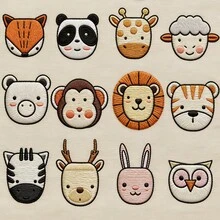 Washable Soluble Embroidery Stabilizer, Cute Animal & Floral Pattern DIY Hand Embroidery For Beginners, Pre-Printed Water-Soluble Embroidery Pattern Stabilizer - A247 - View 3