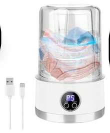 MINI LAVADORA PORTÁTIL RECARGABLE USB COLOR AL AZAR PARA VIAJES Y USO DOMÉSTICO - Multicolor - Ver 4