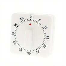 1pc Mechanical Kitchen Timer With Ticking Sound And Visual Alert - 60 Minute Timer, Suitable For Chefs, Baking, Boiling, Stewing - ABS Material Timer, Suitable For Stove, Microwave Use (No Cord), Please Refer To Instructions For Use - White - View 9
