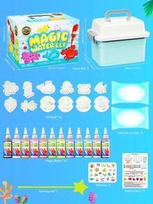 Juego de juguetes de gel mágico con agua que brilla, set de gel apretable para aliviar el estrés (incluye gel mágico y molde), set de manualidades con perlas de agua, juguete de gel suave DIY, juguete sensorial de criaturas de gel mágico que brillan con agua, manualidad creativa, actividad divertida para el hogar, regalo de Navidad, regalo de cumpleaños - Multicolor - Ver 7
