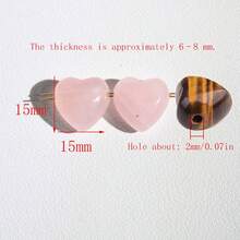 2件套3D心形吊坠项链和手链配饰，手工制作，采用紫水晶、粉晶和黄水晶，7脉轮天然宝石 - 彩色 - 查看 11