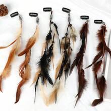 3 pezzi Fermagli per capelli con piume, Fasce boeme, Estensioni per capelli stile pettine fatte a mano stile hippie, Accessori per capelli per donne e ragazze, Fasce per capelli da spiaggia estive, Vacanze, Viaggi - Marrone ruggine - Visualizzare 20