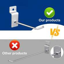 5pcs Slotted Panel Hooks Heavy-Duty Multi-Functional Hooks Grid Metal Pegboard Rack Garage Storage Organizer Clothing Display Rack - Slotted Hook - View 5