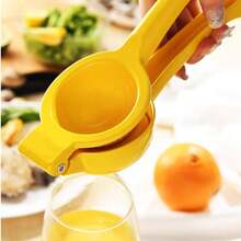 1pc Manual Lemon Juicer, Lemon Squeezer, Fruit Juice Extractor, Professional Metal Manual Juicing Kitchen Tool (Yellow) - Multicolor - View 3