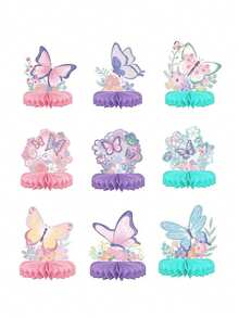 Butterfly Themed Desktop Decor, Butterfly Birthday Party Decorations, Spring Honeycomb Desktop Center Decor, Spring Floral Themed Baby Shower Decorations - Multicolor - View 2