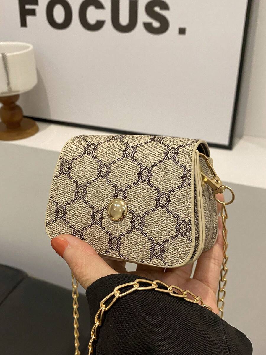 1件装女士时尚通勤撞色单肩包，便携多功能迷你奢华斜挎零钱包，适合约会、外出、购物，女士钱包迷你钱包小钱包可爱零钱包旅行必备夏季格纹 - 卡其色 - 查看 1