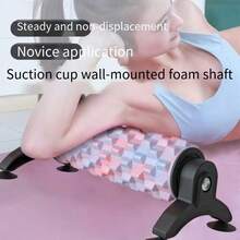 Rodillo de yoga con ventosa y soporte, rodillo de espuma para relajación muscular, rodillo de espuma para terapia de masaje profesional - Rosa - Ver 5