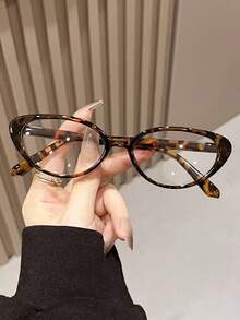 1 Caja de Gafas Retro de Ojo de Gato Transparentes para Mujer, Ligeras y Cómodas, Estilo Y2K Regreso a la Escuela, Adecuadas para Uso Diario, Oficina y Desplazamientos - Multicolor - Ver 5