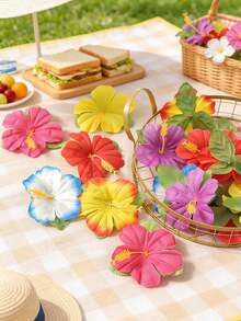 20 bông hoa dâm bụt nhân tạo - 6 màu sắc rực rỡ, chất liệu polyester, trang trí nhiệt đới kiểu Hawaii, chủ đề bãi biển rừng rậm, lá giả dùng để trang trí bàn, thích hợp cho các dự án thủ công DIY, đám cưới, tiệc tùng, tiệc nướng BBQ, trang trí nhà cửa và sự kiện, hoa nhiệt đới nhân tạo. - Nhiều màu - Xem 3