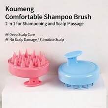 Shampoo Brush, Scalp Massager, Hair Washing Brush, Plastic Hair Brush - Black - View 2