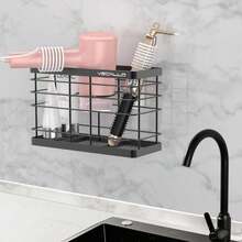 Vecallo Hair Dryer Holder - Hair Tool Organizer Wall Mount/Adhesive Blow Dryer Holder/Curling Iron Holder Cabinet Door Bathroom Organizer For Hair Dryer, Curling Wands, Hair Straighteners Black - Màu A - Xem 2