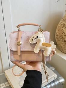 Faux Leather Colorblock Mini Flap Printed Animal Pattern Women Handbag Clutch - Multicolor - View 9