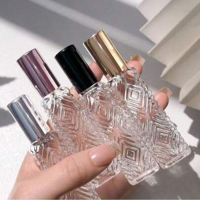 Chai xịt nước hoa 12ml có thể tái sử dụng, chai thủy tinh nhỏ gọn tiện dụng khi đi du lịch với nắp vàng.