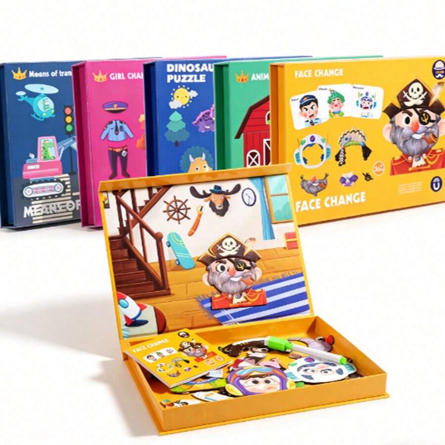 Magnetic Puzzle Toys, Children's Educational Cognitive Magnetic Building Blocks, Multi-Function Puzzle Board, 3-6 Years Old Preschool Learning