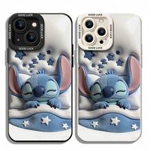 Disney Lilo & Stitch Stitch Phone Case – Sleeping Stitch Design With Star & Blanket Accents, "GOOD LUCK" Text On Camera Frame, Shockproof Protective Cover For IPhone (Available In White/Black Frame Options).Cover For IPhone 17, 16, 15, 14, 13, 12, And 11 Pro Models.. A Fun Gift For Family, Friends, Birthdays, Holidays, And Special Occasions. - White - View 5
