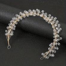 1件女士优雅手工水晶发箍，适合婚礼、派对和送礼 - 水晶款-金色 - 查看 11