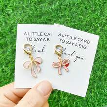 10pcs/Set Romantic Key Chain Set, Includes Bow Decor And Gift Card - Elegant Pink And Bow Design, Durable Iron And Zinc Alloy Material, Ideal For Thanksgiving, Christmas And Special Occasions, Great Gift For Friends, Family And Colleagues, Car Key Decoration Gifts For Mother, Father, Graduation, And Teacher - 10 - View 3