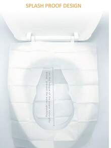 10pcs/30pcs/50pcs Dissolvable Disposable Toilet Seat Covers, Suitable For Outdoor, Travel, Flushable One-Time Toilet Seat Liners - Yellow - View 2