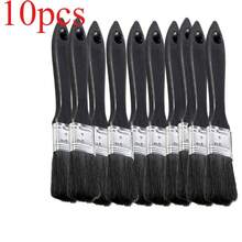 Juego de pinceles de pintura de nailon, 10 Uds., para dibujo al óleo acrílico, acuarela, pincel de pintura de madera, herramientas, suministros de arte - 10 piezas negras - Ver 2