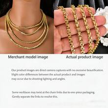 Dây chuyền hình tròn rỗng 3D mạ vàng 14K 750 thời trang tối giản, phù hợp cho nữ giới đeo hàng ngày và dự tiệc, phong cách punk. - vàng 2 - Xem 7