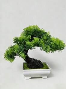 TUOGTCI 逼真仿真植物树盆景，结构稳固，带花盆，质感逼真，适用于家居/户外装饰，可用于新年、复活节、圣诞节、感恩节、圣帕特里克节、情人节、开斋节、周年纪念日等节日装饰 | 四季皆宜，方便移动摆放，节日装饰，耐候材质，活动策划，节日装饰，含花盆 - 綠色 - 查看 6