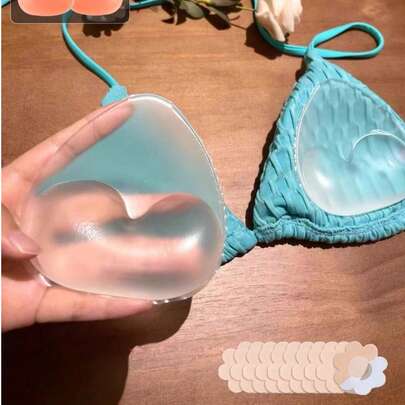 1 Pair Reusable Silicone Bra Inserts - Invisible Push Up Pads, Suitable For Swimwear And Lingerie, Soft And Thick, Natural Lift, Suitable For Bikini, Dresses And Camisoles