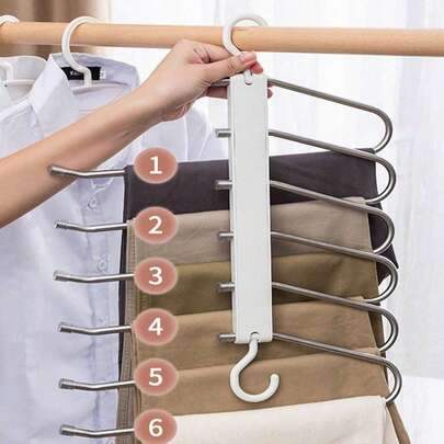 1 قطعة رف بنطلون على الطراز الياباني قابل للطي، حامل ملابس متعدد الطبقات، أبيض