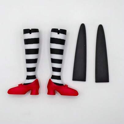 一对女巫腿花盆装饰 | 3D打印哥特式栅栏，塑料花园装饰，适用于盆栽植物、草坪，是送给朋友的完美户外复活节礼物，也适合万圣节