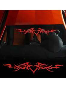 1张心形翅膀汽车保险杠贴纸，后挡风玻璃贴纸，可爱Y2K复古风格乙烯基贴纸，适用于轿车、卡车 - A - 查看 3