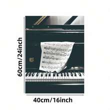Enmarcado  impresiones artísticas de música vintage planas 2D s - Obras de arte en blanco y negro con instrumentos musicales - Pósters retro de micrófono, piano y guitarra para decorar salas de música o dormitorios, tamaño 8X pulgadas - Enmarcado - Ver 6