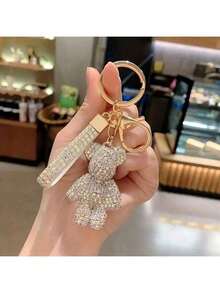 Shiny And Festive Animal-Shaped Handcrafted Rhinestone-Encrusted Ornaments, Easter Basket Essentials, Mom Day Gift, Ornaments Gifts, Arts, Crafts & Sewing, Keychains, Classic Bag Charms, Shiny Rhinestone Decoration, Cute Mobile Phone Bag Wallet Decoration. Car Accessories School Animal Goth Y2k - 粉紅色 - 查看 6