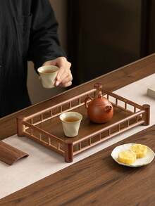 Khay gỗ óc chó có tay cầm, dùng để bày thức ăn, đồ ăn nhẹ, đồ uống, sushi, bít tết, pizza, món tráng miệng, bánh ngọt, bánh mì, khay ăn sáng, khay cà phê, khay trà, khay đồ nguội. - Màu Tím - Xem 3