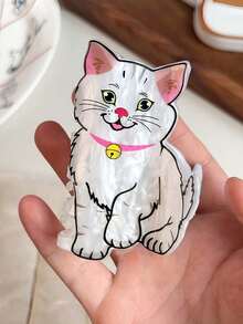 1个可爱亚克力猫耳发夹，萌趣卡通发饰，适合日常佩戴，猫奴必备，超萌动物爪发夹，夏季沙滩发夹，度假发饰 - 彩色 - 查看 2