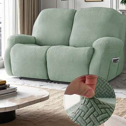 3-Seater Recliner Sofa Cover, Stretch Jacquard Sofa Slipcover, Suitable For Recliner Sofa & Leisure Armchair, Furniture Protector
