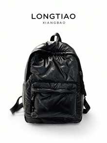 2024新款时尚经典学院风双肩包，百搭纯色和菱形图案设计，大容量多口袋设计，适合校园和通勤使用。这款双肩包是青少年学习用品的理想之选，集背包、书包和返校包功能于一体。它具有大容量、防水、带笔记本电脑隔层等特点。 - 黑色 - 查看 1