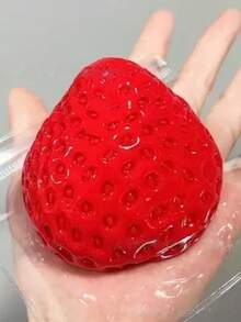 1pc Extra Large Soft Silicone Strawberry Tart Squeeze Toy, Slow Rebound Sensory Toy, Stress Relief Toy, Suitable For Adults, Office And Parties - Multicolor - View 9