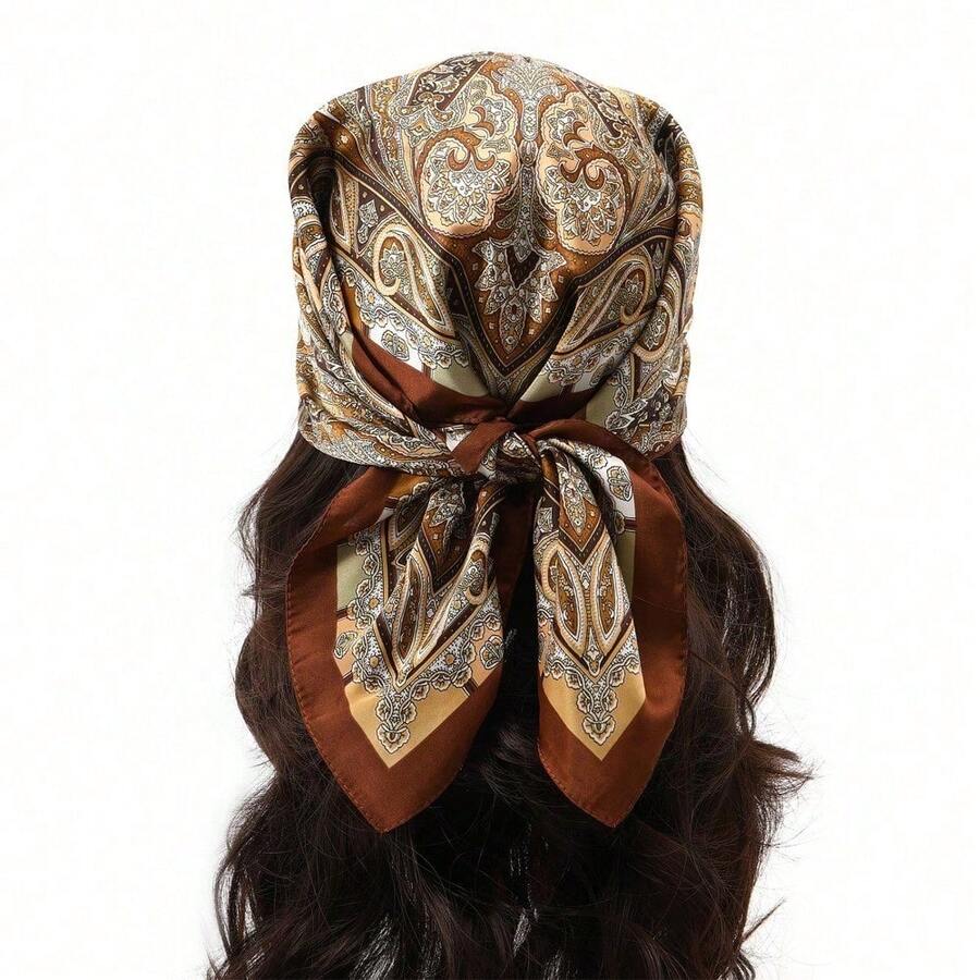 1pc Flower Pattern Romantic Hair Band Boho Headband Turban Headband Sweatband, School Stuff, College, Headbands Fall Winter Hair Accessories For Women Bows For Vacation Outfits Woman Elegant Scarf Women Bandana Soft Headwrap - Nhiều màu-1 - Xem 1