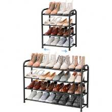 - Expandable Shoe Rack, 4-Tier Adjustable Shoe Organizer Shelf For Closet, Metal-Free Black Freestanding Shoe Rack For Small Spaces, Entryway, 44539382 - Lilac Purple - View 1