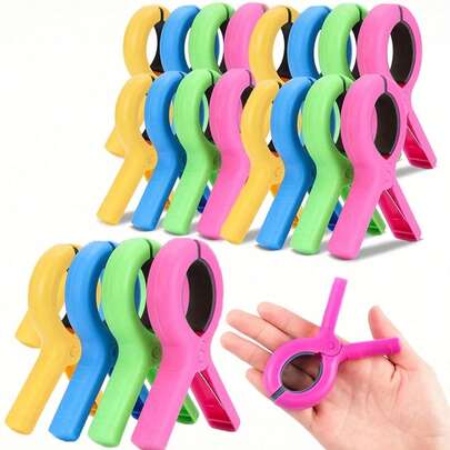 Bộ 12/8 kẹp khăn tắm đa năng, kẹp quần áo bằng nhựa, kẹp khăn tắm chống gió, móc, kẹp, kẹp lò xo chắc chắn, kẹp khăn ghế bãi biển, kẹp tất, kẹp quần áo bằng nhựa cỡ lớn, thích hợp để cố định khăn tắm, chăn, quần áo trên dây phơi, ghế tắm nắng, ghế hồ bơi, v.v. Màu sắc ngẫu nhiên, thích hợp sử dụng tại nhà và khi đi du lịch.