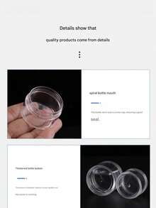 Juegos de envases cosméticos redondos de plástico con tapas, adecuados para líquidos, cremas, paquetes de muestras, de 20ml y 10ml - transparente - Ver 6