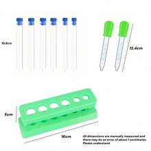 1 Set Funny Science Experiment Kit (Plastic Material), Educational Science Tools, 6-Hole Test Tube Rack + Test Tubes + Dropper Set, Color Experiments, Chemistry Experiments School Supplies, Helpful For Enhancing Learning Interest And Scientific Understanding, Suitable For Home And School - 6-well Test Tube Rack - View 11