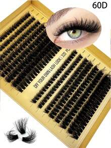 320 chùm mi giả, 16 hàng, mi nối riêng lẻ, độ dày 60D, 80D, 100D, độ dày 8-16MM, kiểu mi cong D mềm mại, tự làm tại nhà. - D - Xem 7