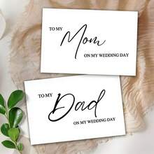 2 tấm thiệp chúc mừng ngày cưới dành tặng bố mẹ, quà tặng cho bố mẹ cô dâu/chú rể, gửi bố nhân ngày cưới, gửi mẹ, gửi bố nhân ngày cưới. - Một kích cỡ phù hợp cho tất cả - Xem 2