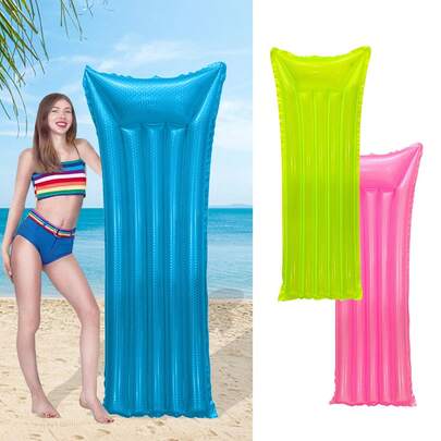 1pc Inflatable Solid Color Mermaid Tail Floating Boat, Available In Pink, Green, Blue, PVC Pool Chair Float, Suitable For Swimming Pool, Beach, Lake, Pool Party