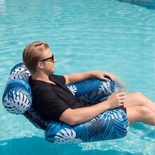 1/2pcs Inflatable Thickened Swimming Pool Float Bed, Unisex Inflatable Lounger And Pool Float, Made Of PVC+Oxford Cloth, Suitable For Swimming Pool, Lake, Beach And Backyard Party, Outdoor Water Fun, Summer Water Entertainment, Float Bed, Pool Inflatable, Beach Essentials, Pool Float - Multicolor - View 9