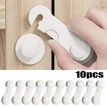 10 khóa an toàn cho trẻ em, không cần khoan, thích hợp cho cửa tủ, tủ đựng thực phẩm, tủ quần áo, ngăn kéo và các vật dụng khác giúp bảo vệ trẻ nhỏ. - trắng - Xem 14