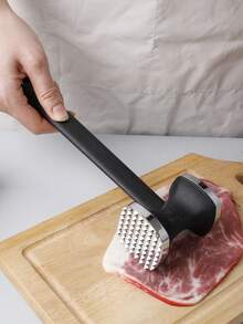 1个厨房肉锤，双面牛排锤，用于嫩化和打碎肉纤维 - 黑色 - 查看 2