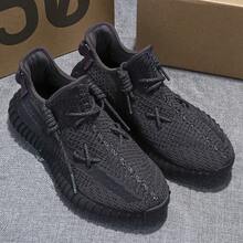 Man Shoes Pure White, Breathable, Casual Sports Shoes, Reflective For Night Visibility - Khaki - View 5