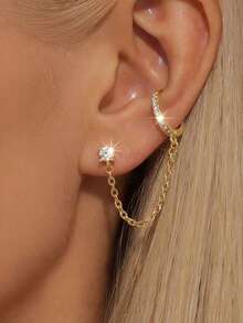 1 đôi bông tai bạc S925 hình học dạng vòng tròn, phong cách tối giản sang trọng, cá tính, độc đáo, sáng tạo, đa năng, không gây dị ứng, phù hợp cho đi làm hàng ngày, dự tiệc, làm quà tặng. - Xích - Xem 9