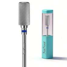 NotNoot 1 mũi khoan móng tay acrylic bằng vonfram cacbua, 3/32" hình trụ phẳng chuyên nghiệp 2 chiều, dùng để đánh bóng và tẩy keo móng tay. - Nhiều màu - Xem 11